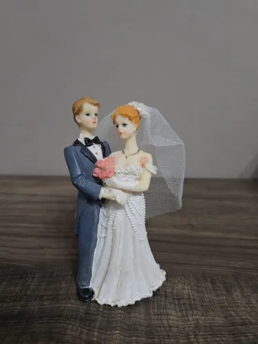 Enfeite Topo De Bolo Casamento Noivos Vintage Com Véu