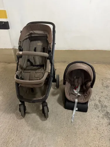 Conjunto Carrinho Bebê Conforto Moisés + Colchão e Espelho