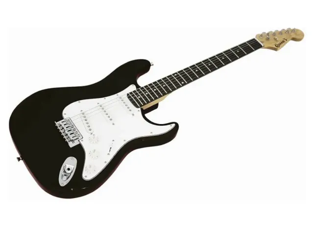 Guitarra Elétrica Queen's ST Preta - Inclui Kit com Palhetas, Cabo P10 c/adaptador P10/P2 