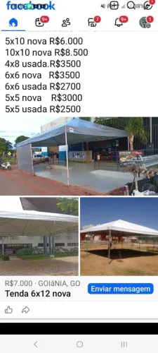 OTenda Piramidal 12por12 ou 10x10 tenho todos tamanhos