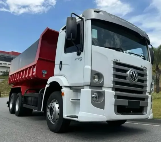 vw 24250 branco 2009 caçamba 10m³ 