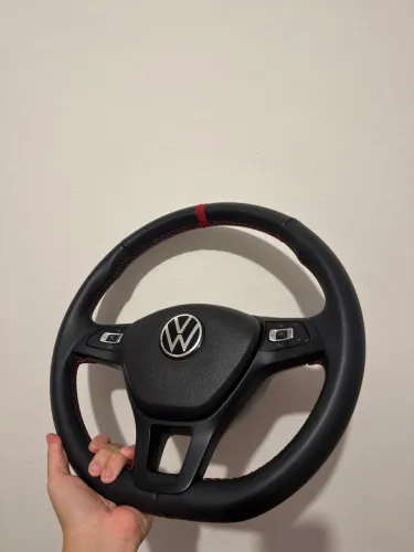 VOLANTE VOLKSWAGEM REVESTIDO DE COURO IMPORTADO PLUG IN PLAY