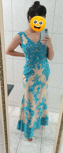 Vestido longo azul de festa , madrinha, casamento, formatura 