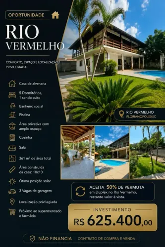 Imóvel para venda possui 220 metros quadrados com 5 quartos