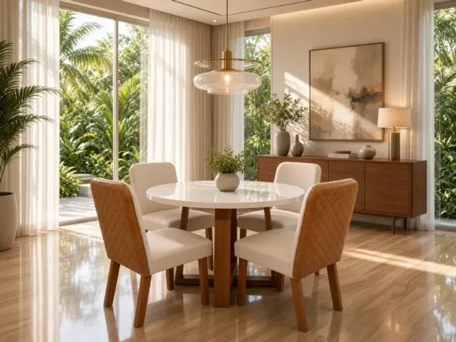 Conjunto de Mesa New River com 4 Cadeiras (NOVO A PRONTA ENTREGA)