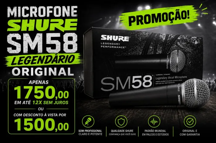 Microfone Shure SM58 promoção