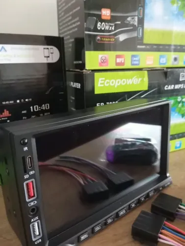 CENTRAL MULTIMÍDIA ORIGINAL ECOPOWER 7 POLEGADAS TOQUE NA TELA E BOTÕES ANALÓGICOS 60