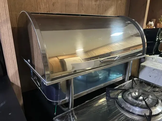 Estufa Aquecedora Gourmet em Aço Inox - Tipo Buffet | Roll Top (Nova)