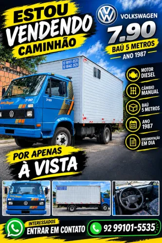 Vende-se caminhão bau 7,90