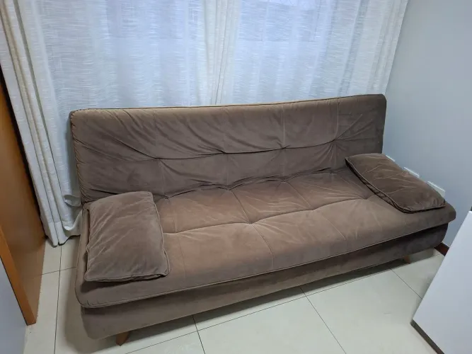 Sofá-Cama Casal em Suede - Casa Barroco