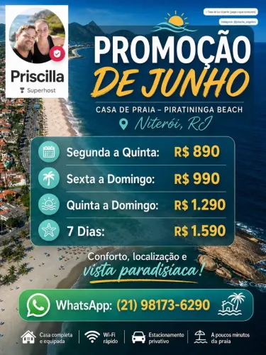 Casa pra temporada em Piratininga região oceânica de Niterói RJ - somente temporada