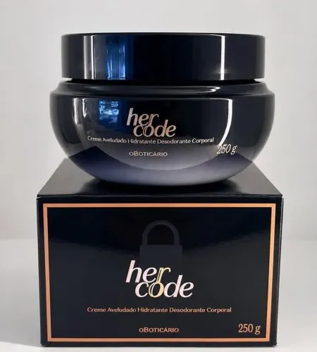 CREME AVELUDADO HIDRATANTE CORPORAL HER CODE 250g BOTICÁRIO
