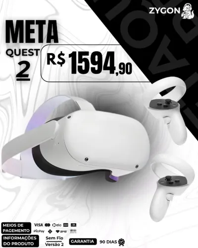 [S/ NOVO] Óculos VR Meta Quest 2 VR Realidade Virtual Completo - Garantia 90 Dias