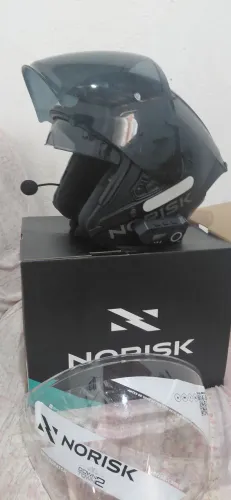 Capacete Norisk Downtown 2 Preto Fosco | 2 Meses de Uso Viseira Cristal + Fumê Na Caixa