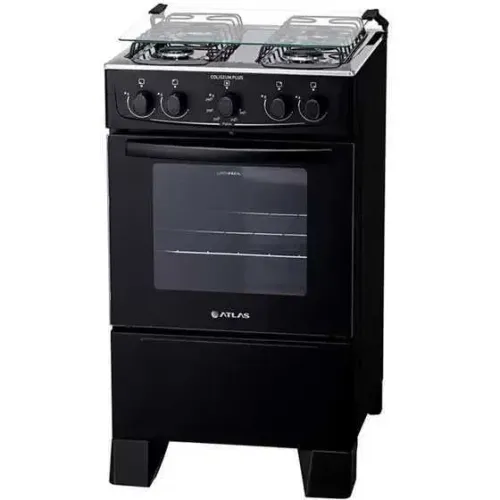 Fogão Atlas Coliseum Plus 4 Bocas Acendimento Manual Mesa de Inox Forno 50L