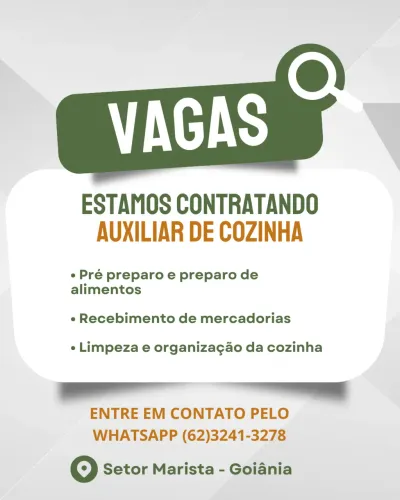 VAGA AUXILIAR DE COZINHA