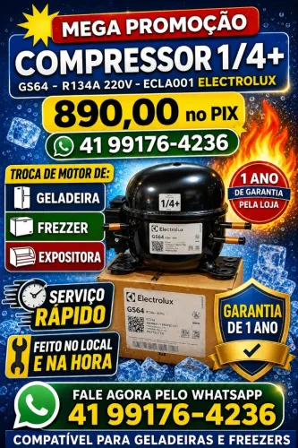 Troca de motor de geladeira expositora e freezer serviço feito no local e na hora garantia