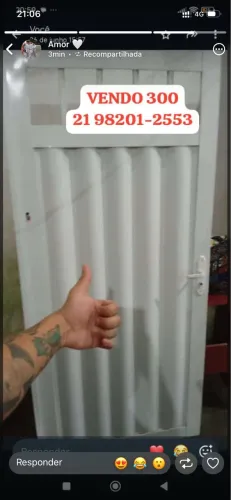 Portão branco de alumínio 