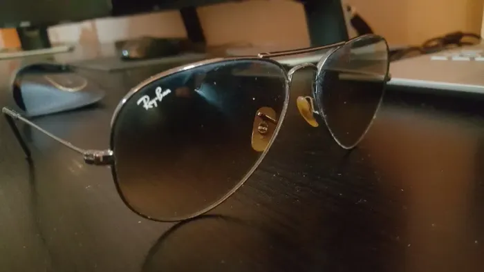 ray ban aviador marrom médio original no estojo