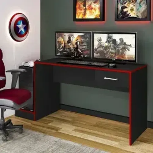 Mesa Gamer Preto/Vermelho