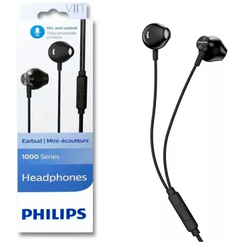 Foninho de Ouvido Com Fio Philips Preto Original Na Caixa Lacrado Original (Com Garantia)