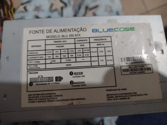 Fonte BLU 250 ATX de 250W