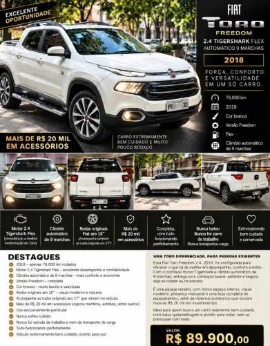 Fiat Toro Freedom 2.4 16V Flex Aut. 2018