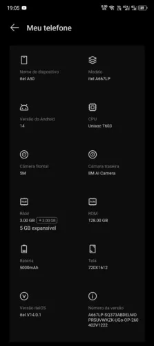 Vendo celular Itel A50