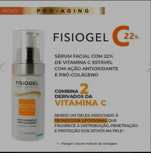 Fisiogel Antioxidante & Pró colágeno - Vitamina C 22% Sérum
