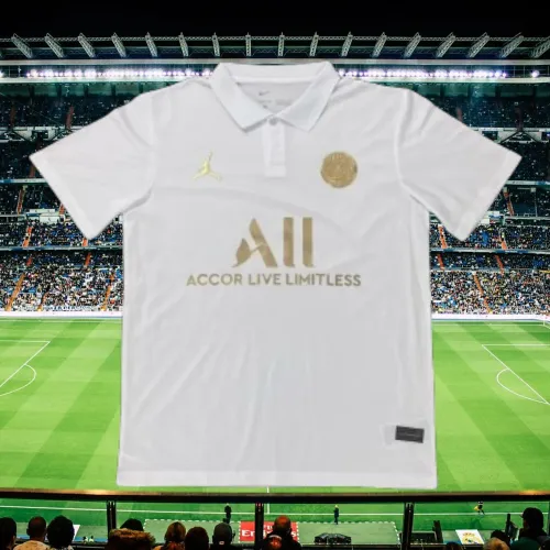 Camisa Time PSG Jordan Branco/Dourada