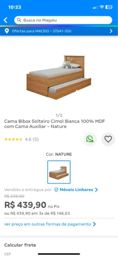 Bi Cama Nova na Caixa