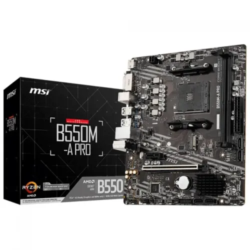 Placa Mãe AM4 B550 MSI B550M-A PRO DDR4 Micro-ATX