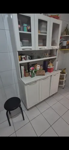 Armário Cozinha Itatiaia em Aço Branco - 3 Portas superiores + 3 Portas + Gavetas internas