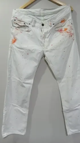 Calça Jeans Diesel Only The Brave Branca Vintage Original