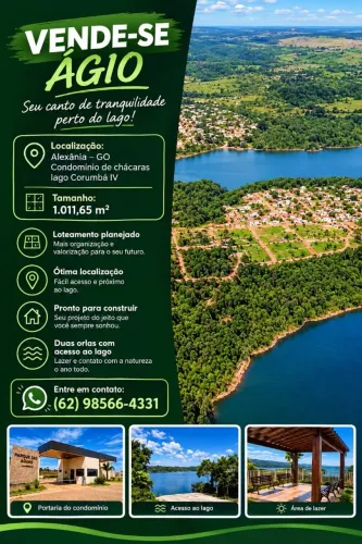 VENDO ÁGIO LAGO CORUMBÁ IV
