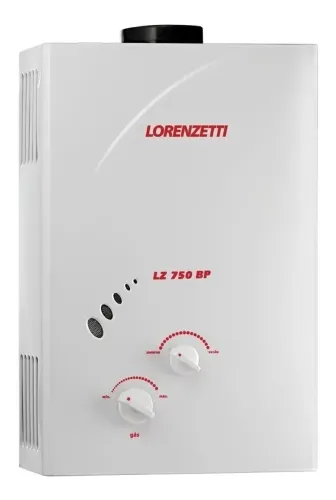 Aquecedor a gás GN Lorenzetti LZ 750BP Vazão 7,5 Litros