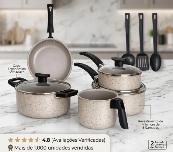 Jogo De Panela Oito Peças Teflon Anti Aderente Cozinha Completa