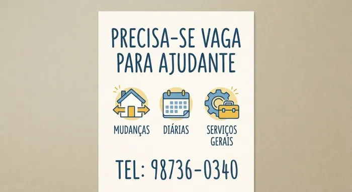 Procura-se Ajudante para Serviço de Mudança e Transporte (Diária / Por Serviço)