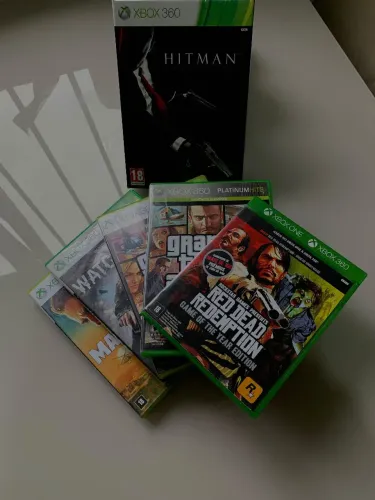 Lote 5 Jogos Xbox 360 Originais + Edições Especiais - GTA V, RDR, Hitman e mais
