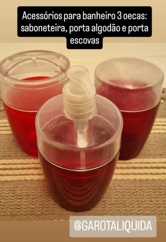 Acessórios de banheiro saboneteira, porta algodão e porta escovas de dente