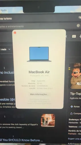 Macbook air m4 16gb ram ssd 256gb garantia ate set 2027