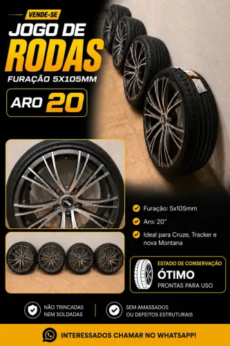 Jogo de Rodas Aro 20 Furação 5x105mm