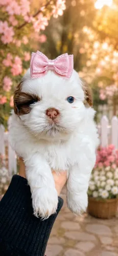 Macho e feminha shih-tzus linhagem chocolate/ pais com pedigree/ contrato