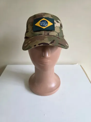 Boné Camuflado com Patch Bandeira do Brasil Premium Ajustável NOVO