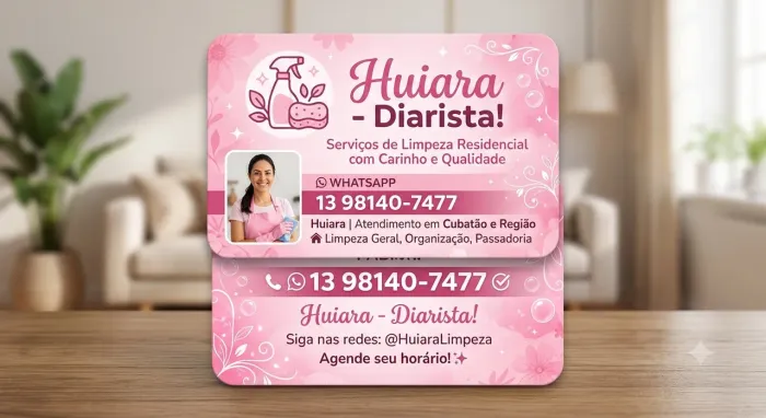Diarista (faço limpeza do dia a dia e também de fim de obra)
