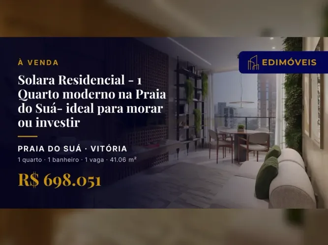 Investimento seguro: Apartamento 1 quarto na Praia do Suá, alto potencial de valorização