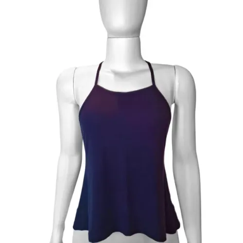 Regata T-shirt com Renda roxo azulado Bluesteel