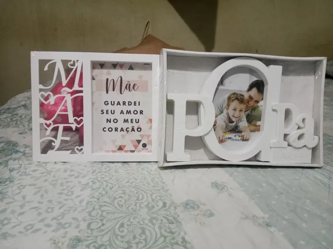 Kit 2 Porta Retrato "Mãe e Papa"