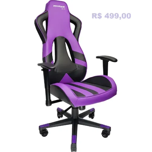 Cadeira Gamer MX11 roxa e preta 