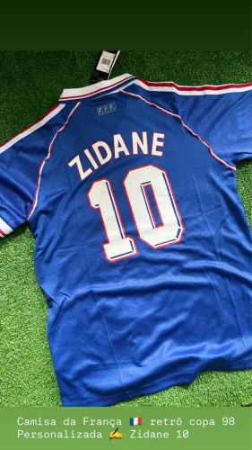 Camisa retrô da França Copa de 98 - Tamanho G 